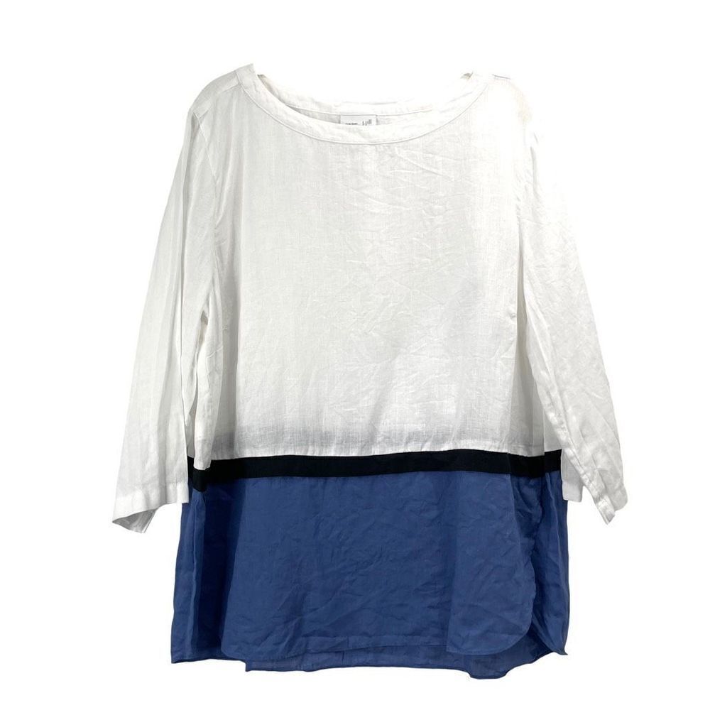 J. Jill linen boxy color block top‎ Sz XL lagenlook